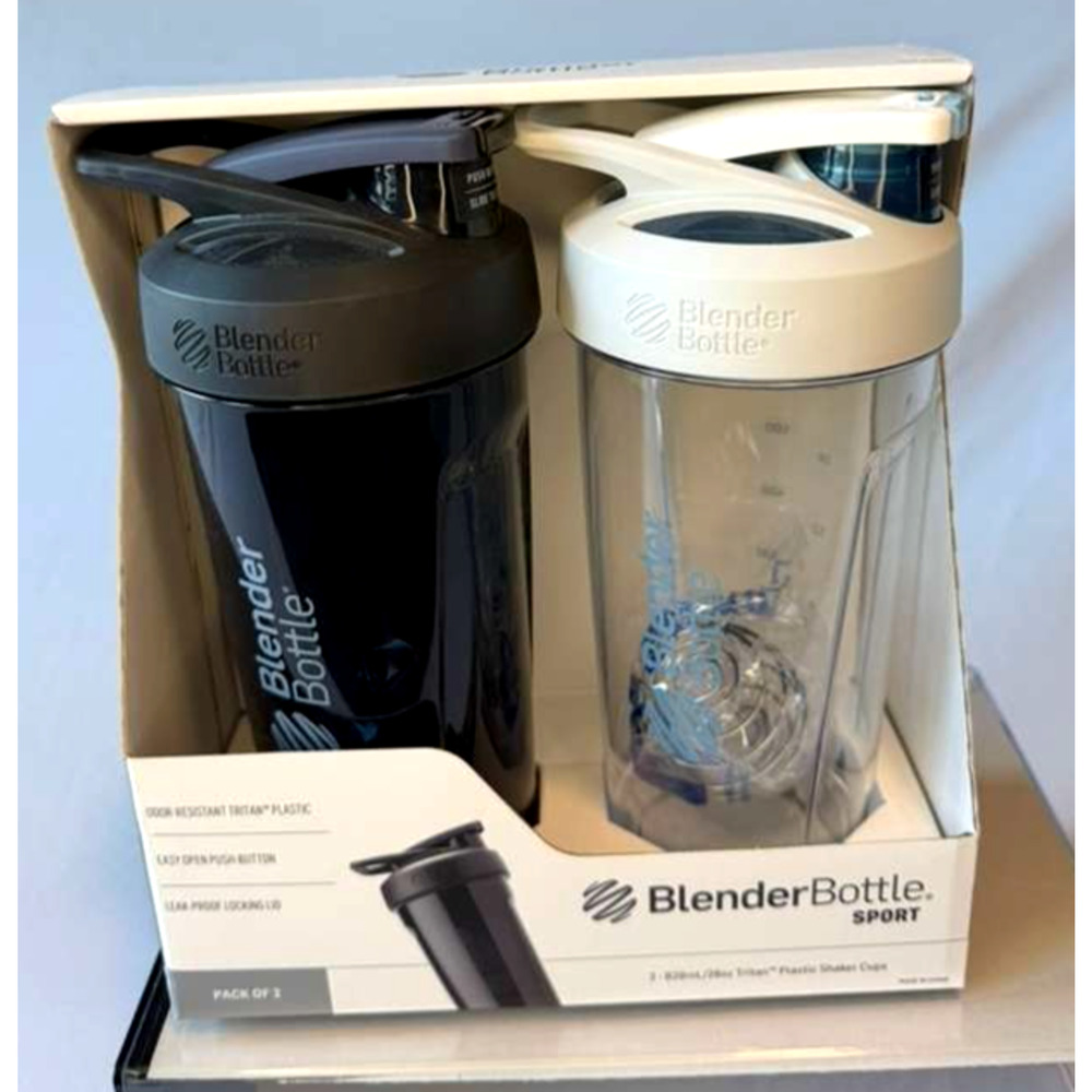 BlenderBottle Sport 2-Pack Shaker Cups - 28oz Tritan Plastic (NIB)